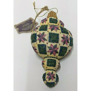 Jim Shore Christmas ornament Heartwood creek 2004 quilted look enesco